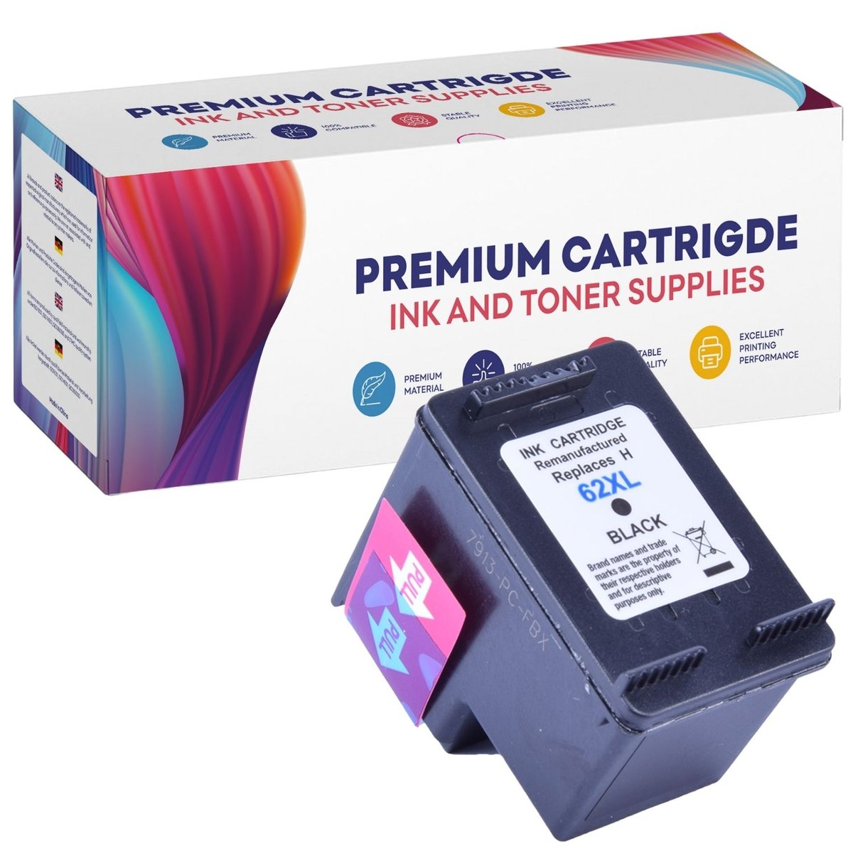 Tusz do HP 62-XL ENVY 5640 5644 5646 5660 7640 DeskJet 5575 5645 Black