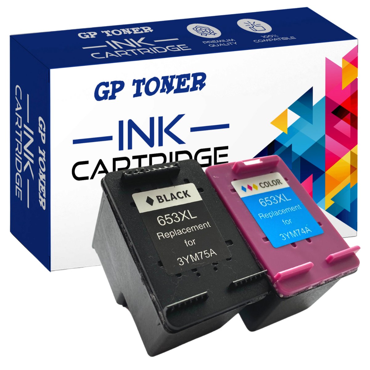 INK Gp Toner 2x Tusz do HP DeskJet Plus Advantage 6000 6075 6400 6475 GP-H653XL BK+CMY GP-H653XL BK+CMY
