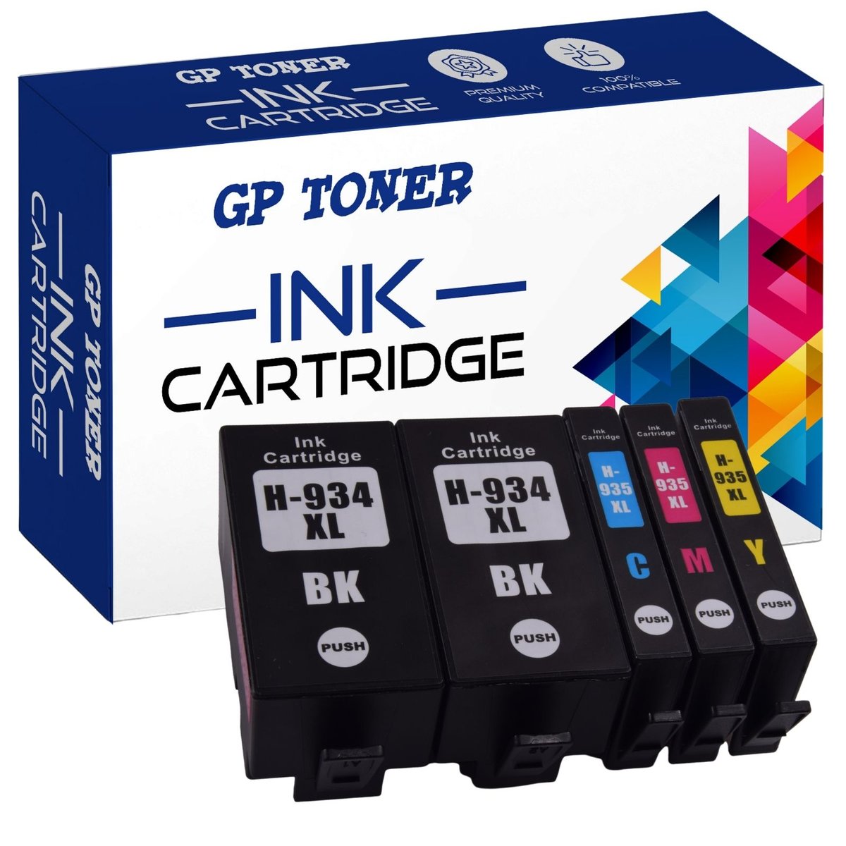 Gp toner 5x Tusz Zamiennik do HP 934XL 935XL OfficeJet Pro 6230 6820 6830 - GP-H935XL CMYKK ZESTAW GP-H935XL CMYKK