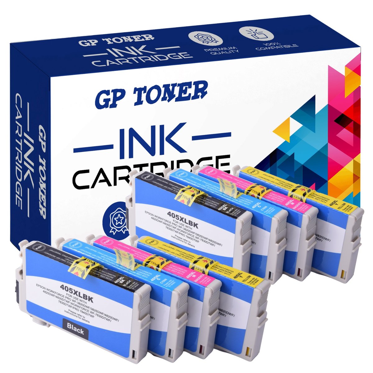 Zestaw 8x Tuszy do Epson 405 XL WorkForce WF 3820 3825 7840 4820 4825 4831