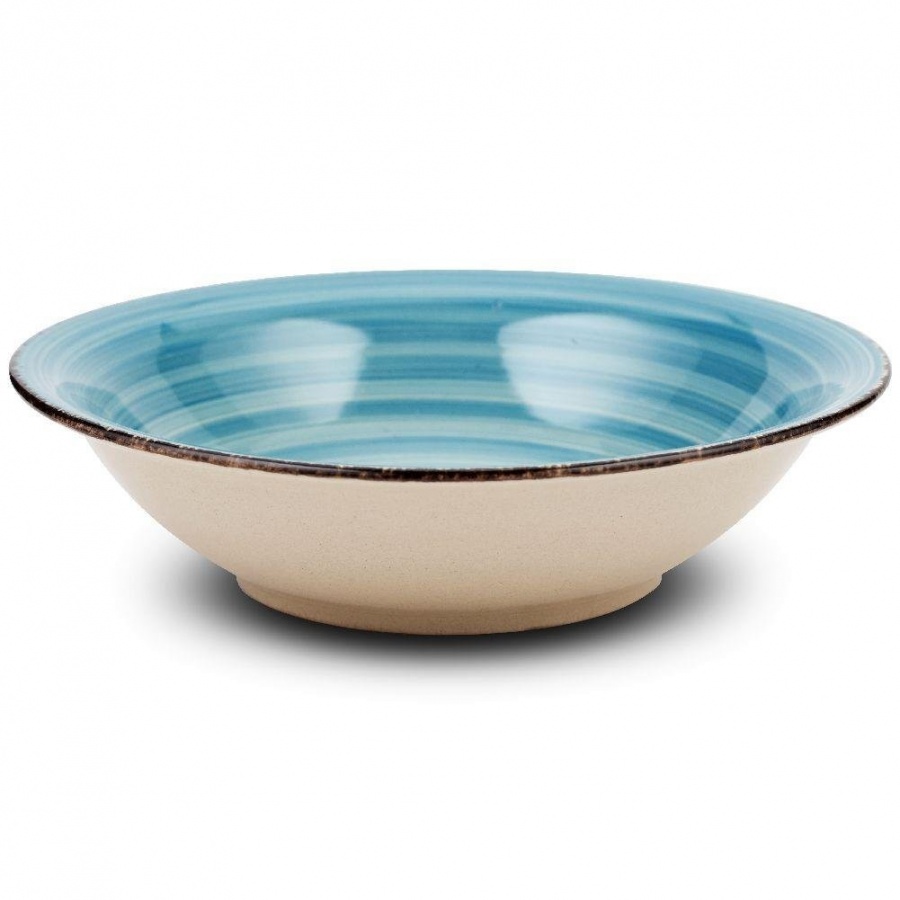 Talerz ceramiczny FADED BLUE obiadowy głęboki na zupę 22 cm kod: O-10-099-223