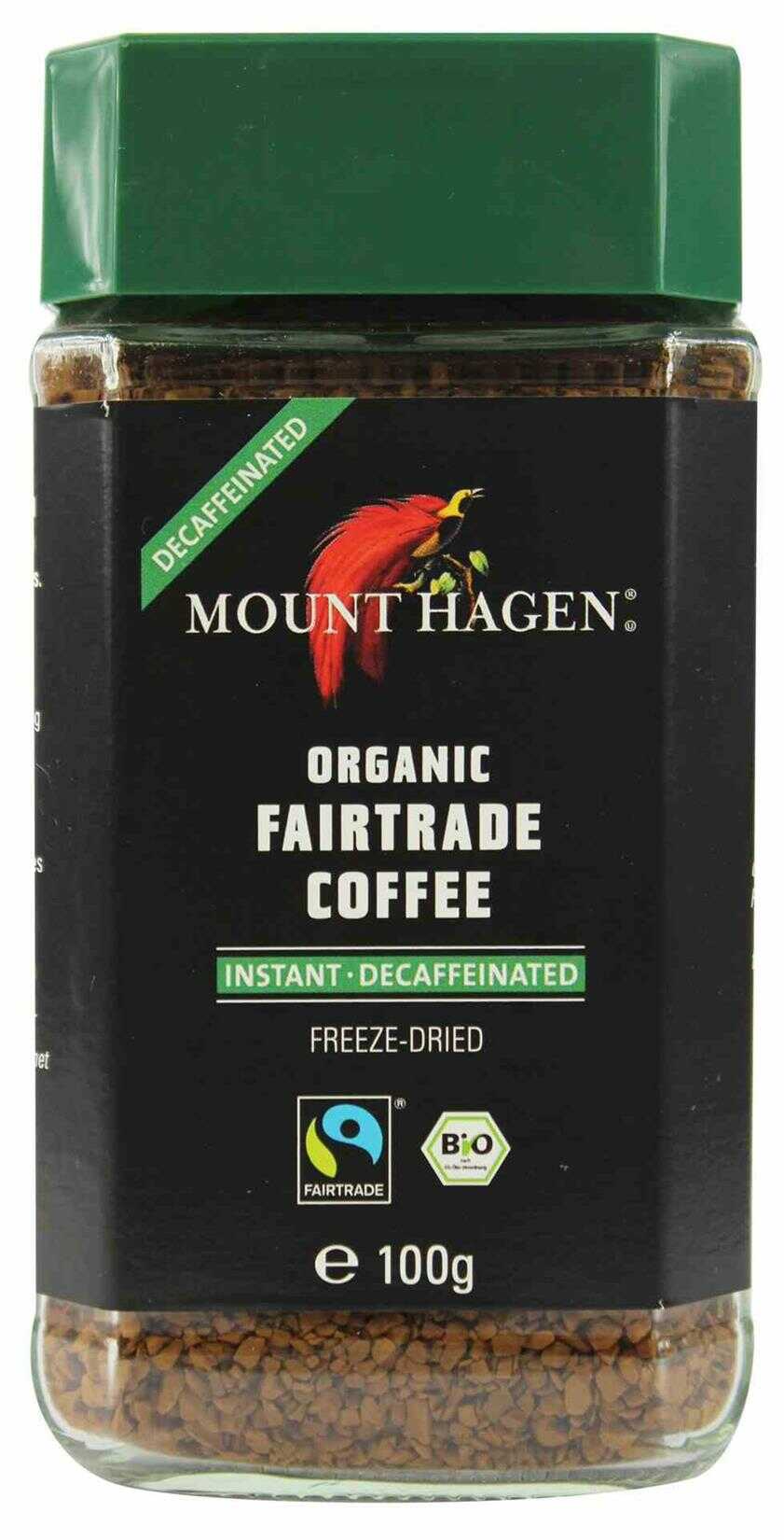 MOUNT HAGEN KAWA ROZPUSZCZALNA BEZKOFEINOWA ARABICA/ROBUSTA FAIR TRADE BIO 100 g