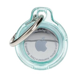 Bizon Etui Case Locator Keychain do Apple AirTag, przezroczysto-miętowe