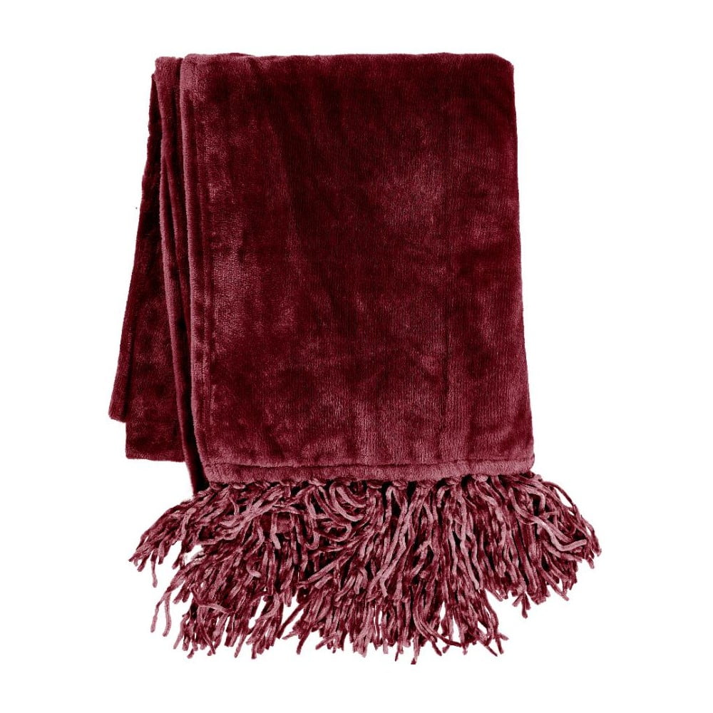 Burgundowa narzuta z mikropluszu na łóżko dwuosobowe 220x240 cm – Tiseco Home Studio
