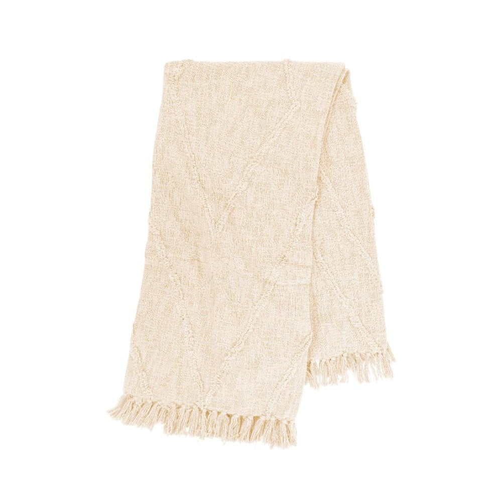 Kremowa bawełniana narzuta na łóżko dwuosobowe 250x260 cm Sahara – Tiseco Home Studio