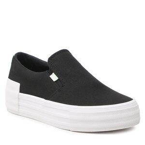 Tenisówki Calvin Klein Jeans - Vulc Flatf Bold Slipon Fluo Cont YW0YW00905 Black/Live Mist 0GN