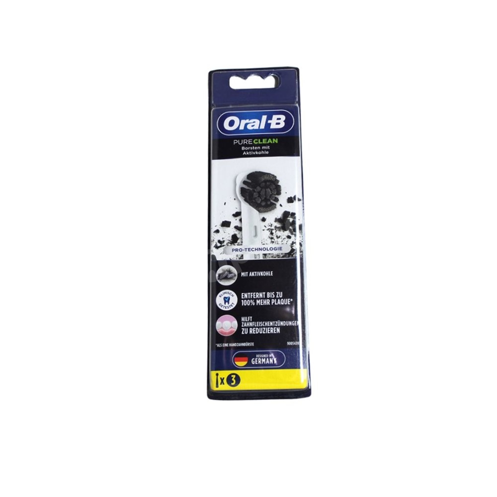 Oral-B Pure Clean EB20CH-3 końcówki do szczoteczki elektrycznej Oral-B z aktwynym węglem 3szt.