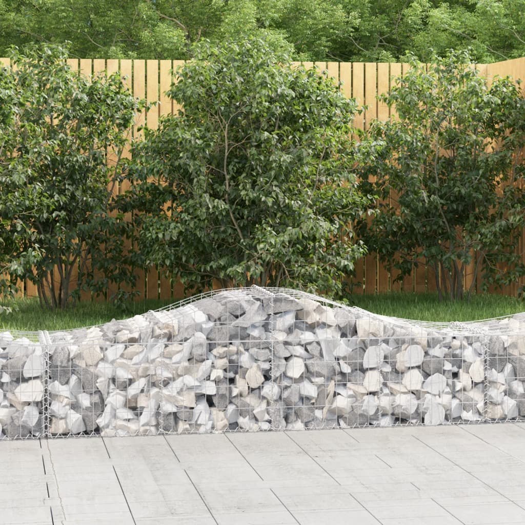 vidaXL Kosze gabionowe, 9 szt, 200x50x40/60 cm, galwanizowane żelazo