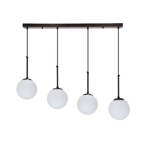 POMPEI LAMPY WISZĄCE CZARNY 4X4X40 E27 KLOSZ BIAŁY