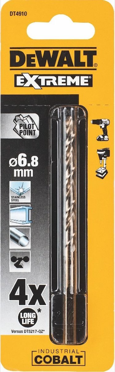 Wiertło do metalu hss cobalt 6,8mm DT4910 DeWalt