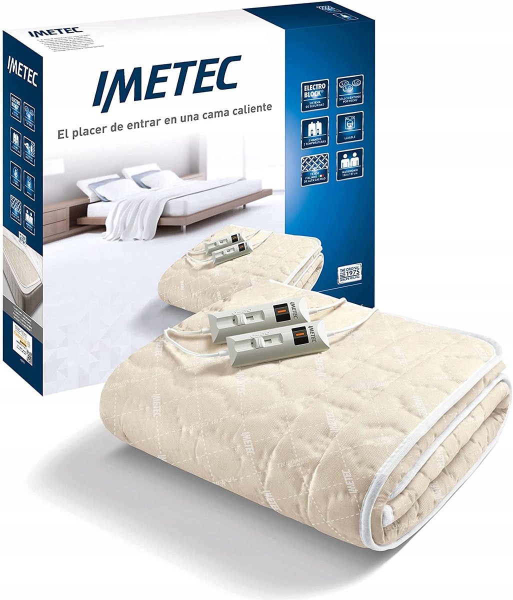 Imetec Koc grzewczy 150/140 cm 100 W podwójny