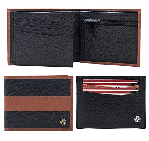 Silver Street London Męskie akcesoria podróżne Welton - etui na karty kopertowe, czarny/jasnobrązowy, średni