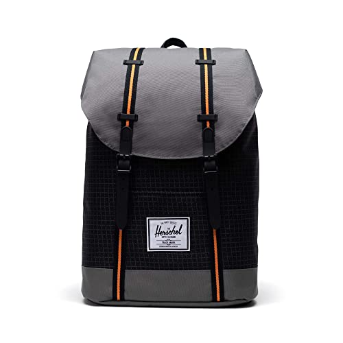 HERSCHEL 10066-05722 Retreat Backpack Unisex Black Grid/Gargoyle/Sun Orange, Black Grid/Gargoyle/Sun Orange, Einheitsgröße, Plecak