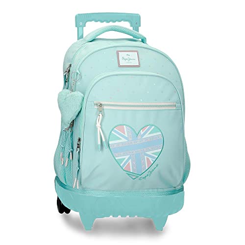 Pepe Jeans Nerea Plecak Compact 2 koła Niebieski 32x43x21 cms 28,9l Poliester, niebieski, Talla única, Kompaktowy plecak 2 koła
