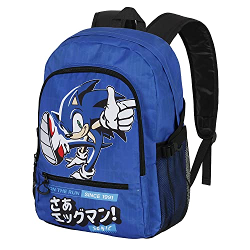Sega-Sonic On The Run-Fan Fight Plecak 2.0, niebieski, NIEBIESKI, Jeden rozmiar, FAN Fight Plecak 2.0 w biegu