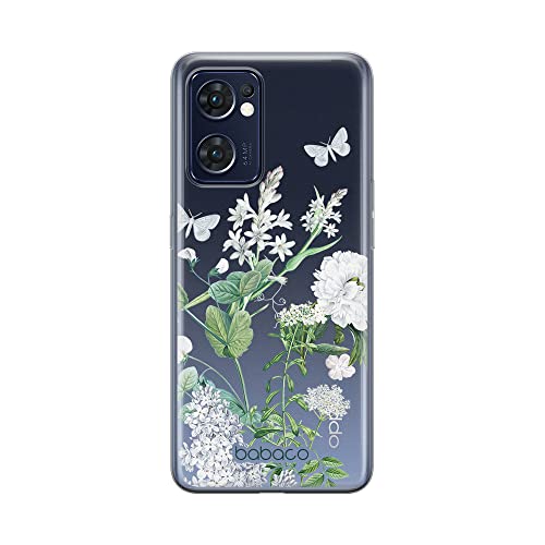 ERT GROUP etui na telefon Oppo RENO 7 5G, case oryginalny i oficjalnie licencjonowany przez Babaco, wzór Flowers 033, optymalnie dopasowane, plecki z TPU częściowo przeźroczyste