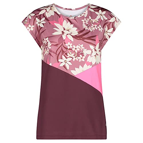 CMP - Koszulka damska, rumieniec Plum-Biały, 50