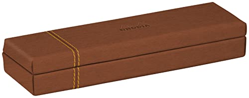Rhodia 194508C - Etui na długopisy 21x5,5x3cm, elegancka sztuczna skóra, na ołówki, pędzle i długopisy, 1 sztuka, kolor miedziany