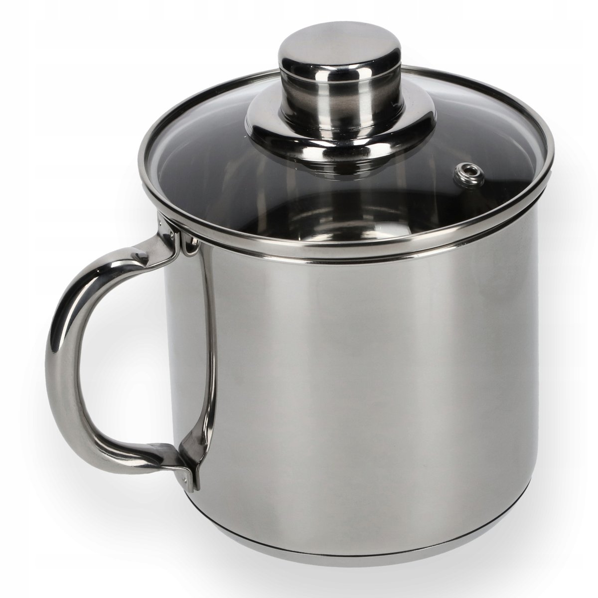 Garnek Stalowy Z Pokrywką 1,2 L Duży Indukcja