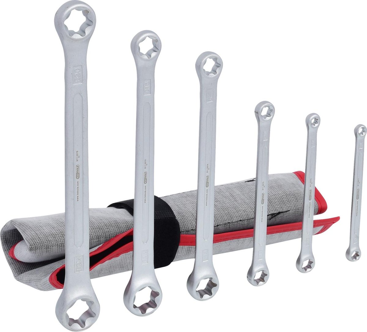 KS Tools Komplet podwójny klucz oczkowy  911.0370 TX-E, 6-częściowy, E6 x E8-E20 X E24 4042146042922