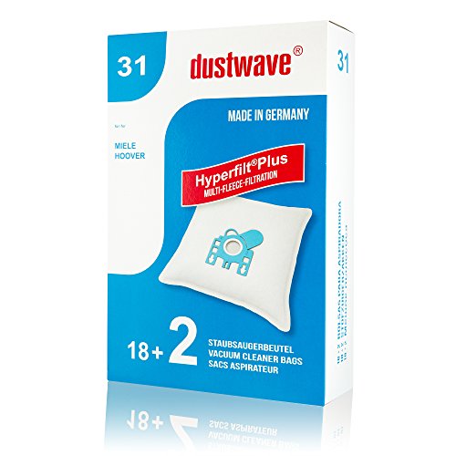 Megapack - 20 worków do odkurzacza pasujących do Miele - S 6 - S 6250 / S6250 firmy dustwave® markowe worki do odkurzacza - Made in Germany + w zestawie mikrofiltr