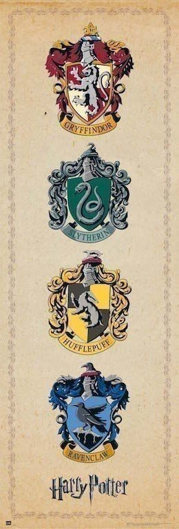 Harry Potter House Crests - plakat 53x158 cm