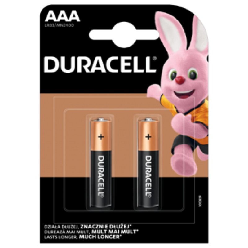 Baterie Alkaliczne Duracell Basic AAA LR03 Blister 2szt