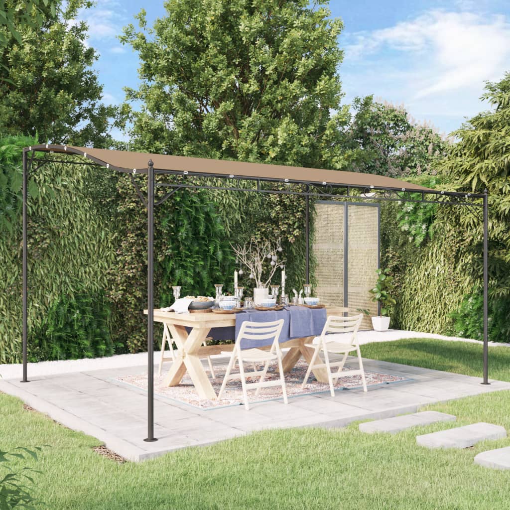 vidaXL Zadaszenie, kolor taupe, 4x3 m, 180 g/m², tkanina i stal