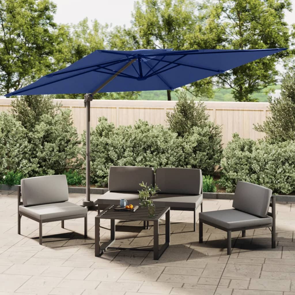 vidaXL Wiszący parasol z podwójną czaszą, lazurowy, 400x300 cm