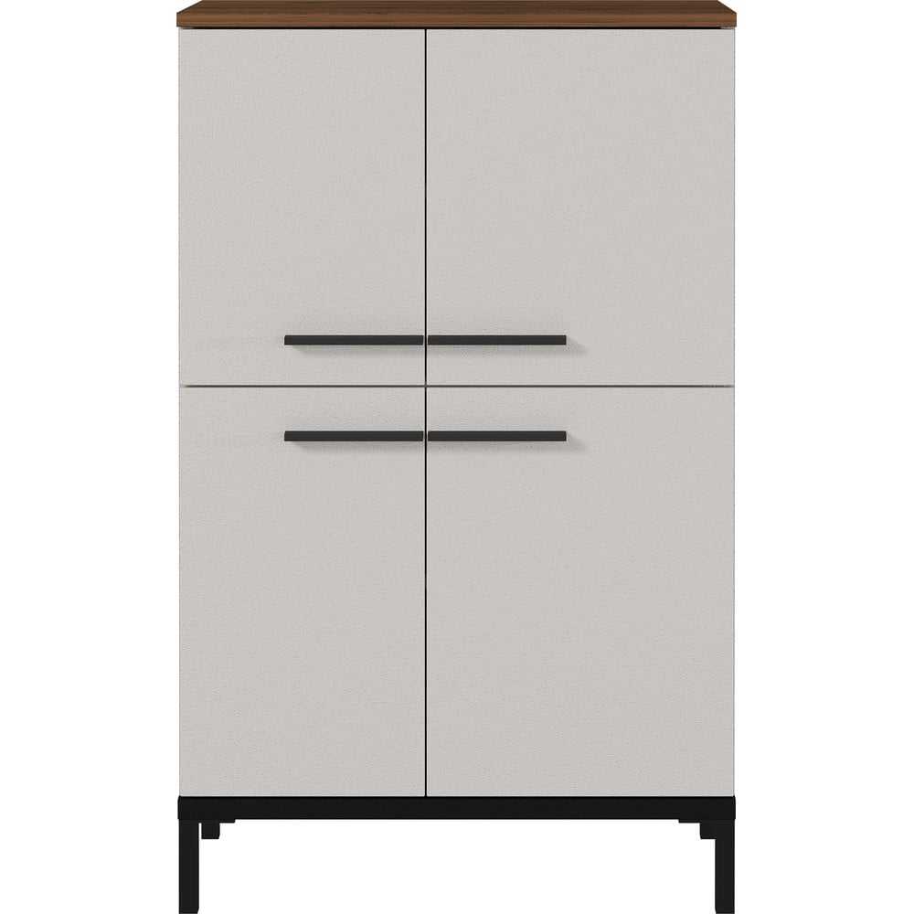 Szarobeżowa wysoka szafka łazienkowa w dekorze orzecha 60x34 cm Yonkers – Germania