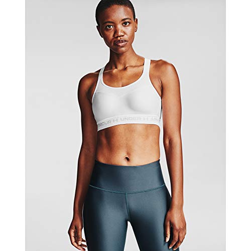 Under Armour Damski biustonosz sportowy Armour High Crossback Bra biały biały/szary (Halo Gray) 36 / B