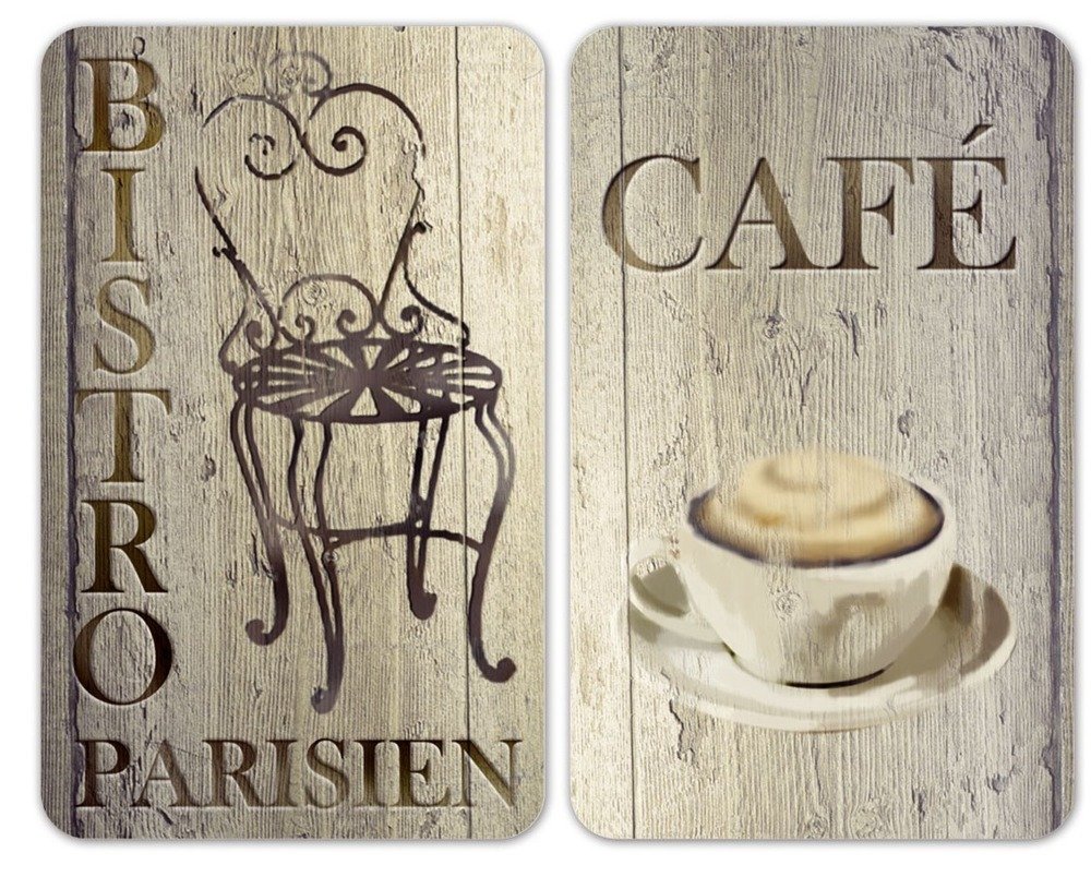 Wenko Szklane płyty ochronne na kuchenkę CAFE BISTRO 2 sztuki