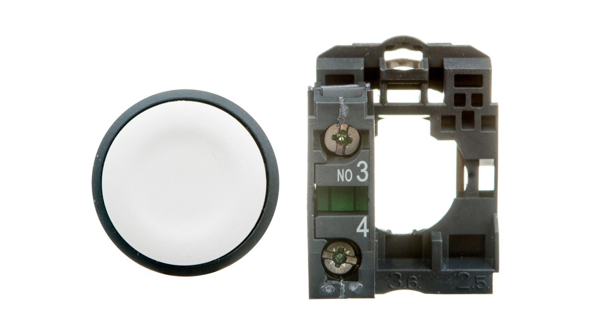 SCHNEIDER Przycisk-płaski-biały-bez-podświetlenia-plastikowy XB5AA11