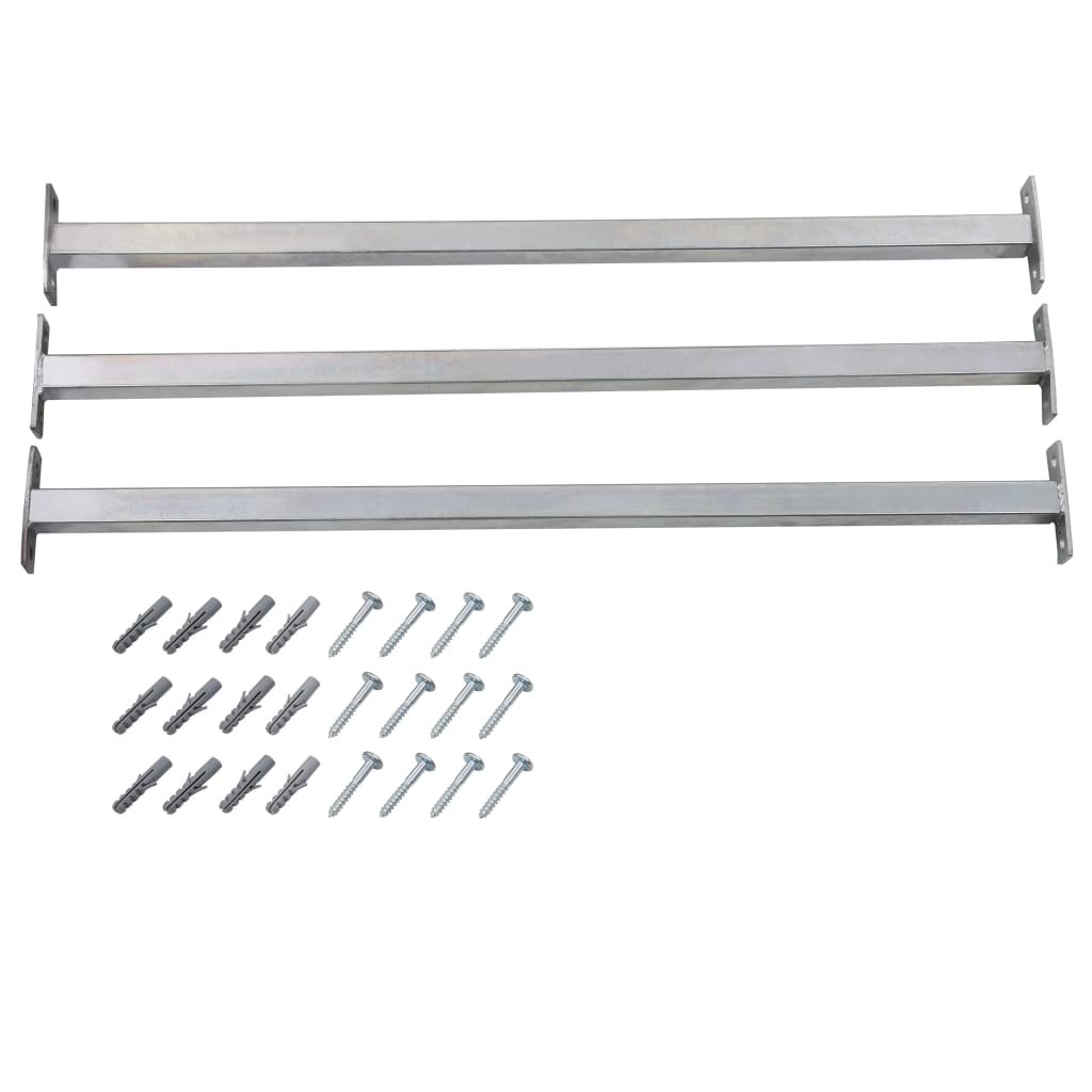 VidaXL Regulowane barierki zabezpieczające okno, 3 szt., 710-1200 mm