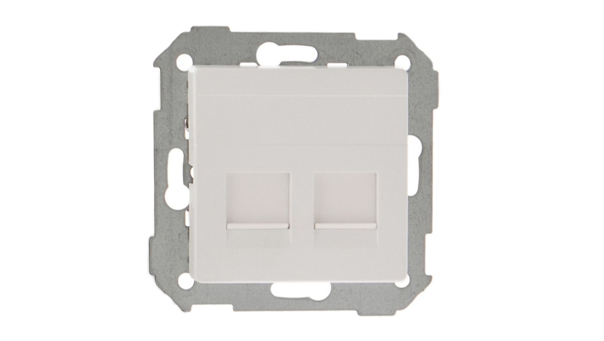 Kontakt Simon 82 Pokrywa gniazda RJ45 2 gniazda z adapterem i żaluzjami Biała 82006-30