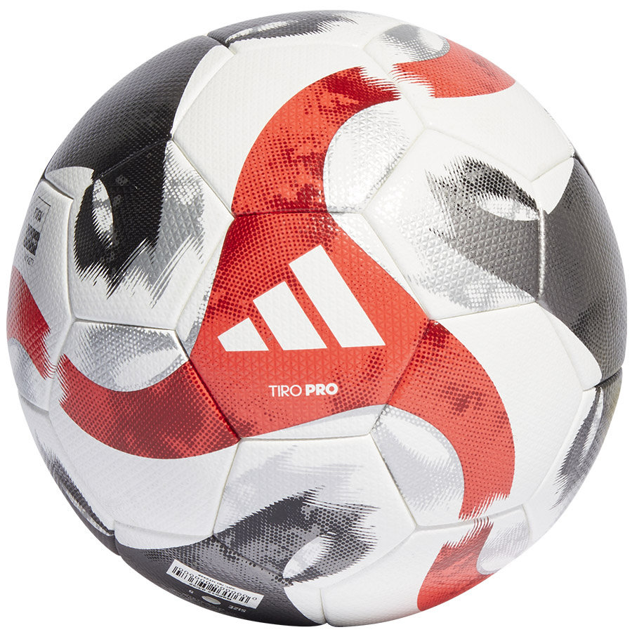 Adidas, Piłka nożna Tiro Pro HT2428, biało-czerwono-czarna, rozmiar 5