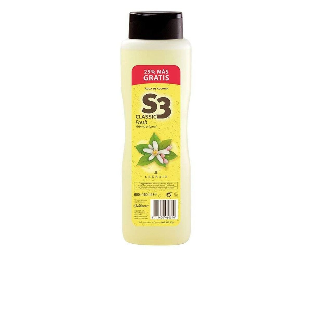 S3 Classic Fresh, Woda kolońska, 600 ml + 150 ml