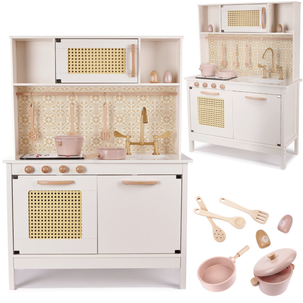 Kuchnia drewniana MDF retro z akcesoriami BOHO KX6284