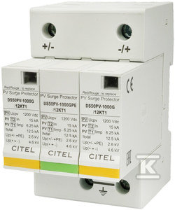 Ogranicznik przepięć typ 1+2 (BC) 12,5kA 2p+GDS50PV-1000G/12KT1