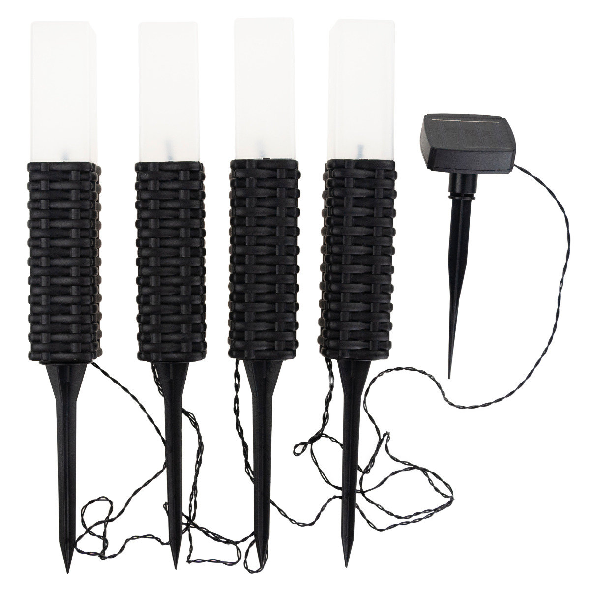 Lampki Solarne Ogrodowe Rattanowe Solar 1Led 4Szt