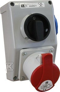 Zestaw instalacyjny IP44 0-I,16 A,3P+N+PE,P+N+PE-prawe,M25 ZI23\R211