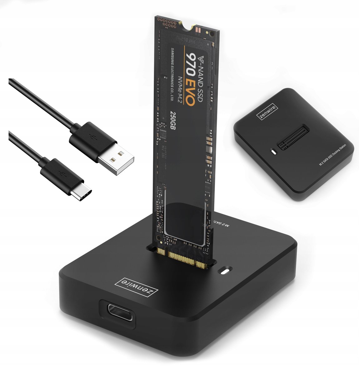 Adapter SSD M2 NVME/SATA kieszeń na dysk obudowa M.2 USB-C 10 GB/s Zenwire