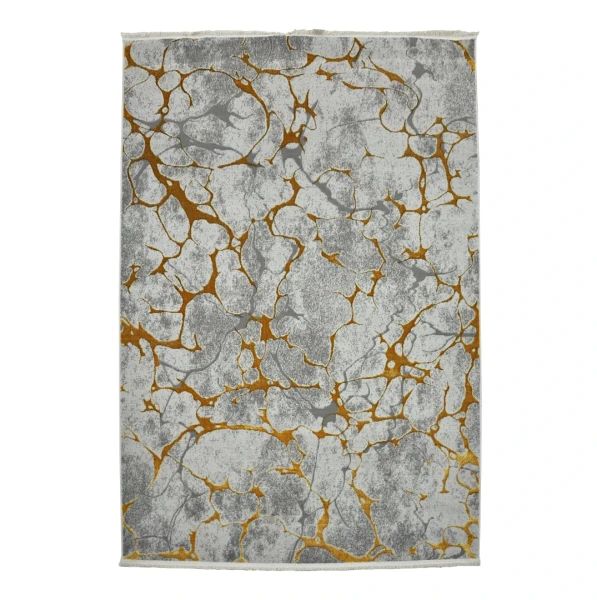DYWAN NOWOCZESNY PALERMO 160X230 SZARY/ZŁOTY V745A