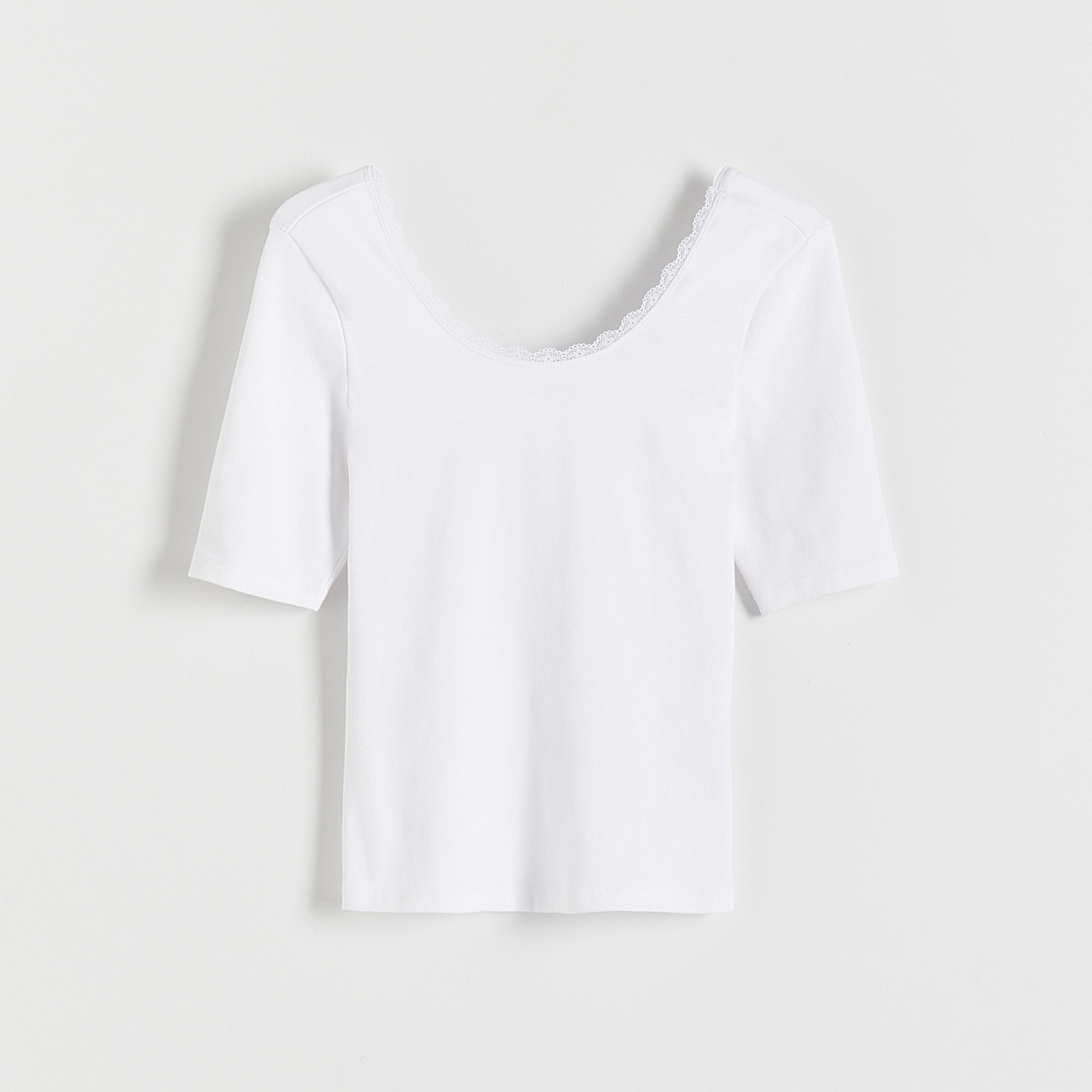 Reserved - T-shirt slim fit - biały