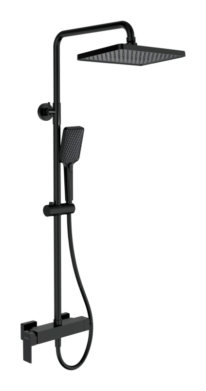 Deante Anemon Zestaw prysznicowy natynkowy z deszczownicą nero NACN1BZ