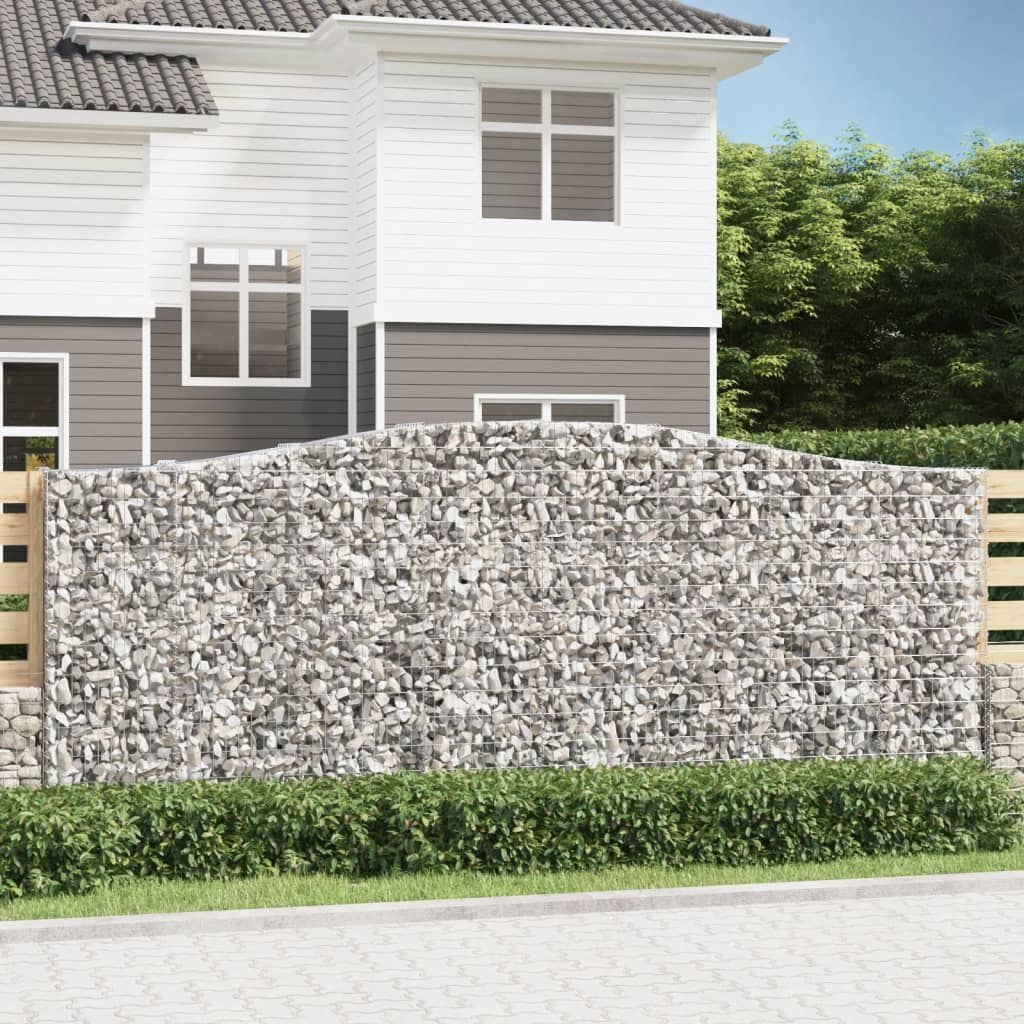 VidaXL Kosze gabionowe, 4 szt, 400x50x160/180 cm, galwanizowane żelazo