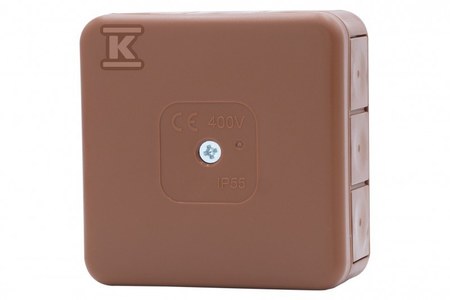 Puszka hermetyczna H55-S 85x85x37 IP55 12-wylotowa brązowa