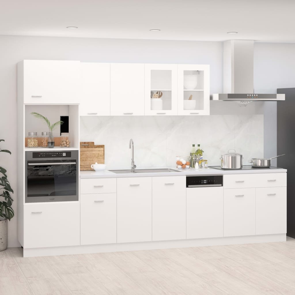 vidaXL Lumarko 7-cz. zestaw szafek kuchennych, biały, płyta wiórowa 3067623
