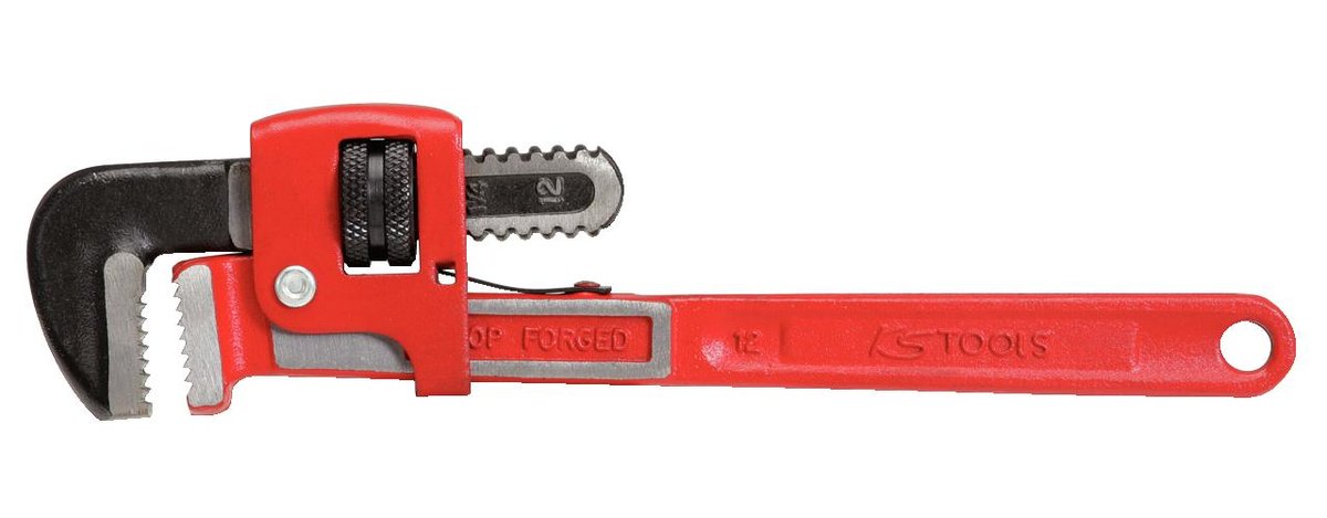 KS Tools 114.0010 klucz nastawny do rur, 1-calowy jedną ręką 4042146014677