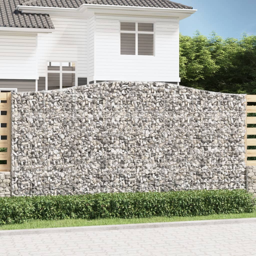 vidaXL Kosze gabionowe, 3 szt, 400x30x200/220, galwanizowane żelazo